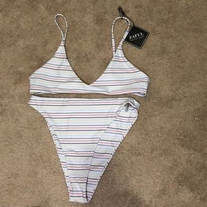 High leg White bikini set.